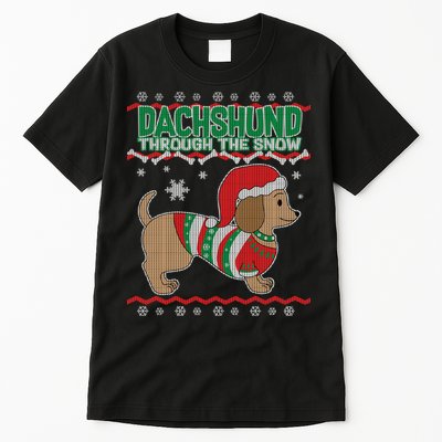 Dachshund Through The Snow Ugly Christmas Tall T-Shirt