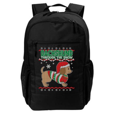 Dachshund Through The Snow Ugly Christmas Backpack