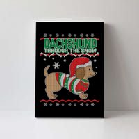 Dachshund Through The Snow Ugly Christmas Canvas