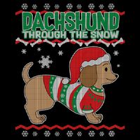 Dachshund Through The Snow Ugly Christmas Flatbill Hat