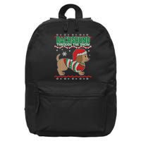 Dachshund Through The Snow Ugly Christmas 16 in Basic Backpack