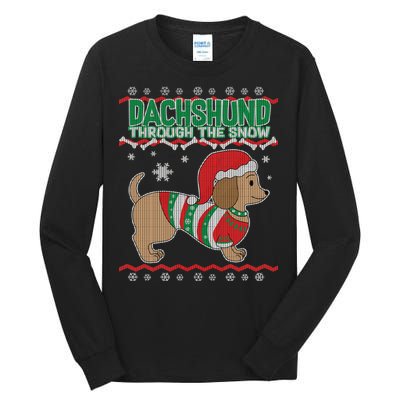 Dachshund Through The Snow Ugly Christmas Tall Long Sleeve T-Shirt