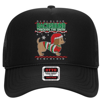 Dachshund Through The Snow Ugly Christmas Trucker Hat