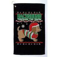 Dachshund Through The Snow Ugly Christmas Golf Towel