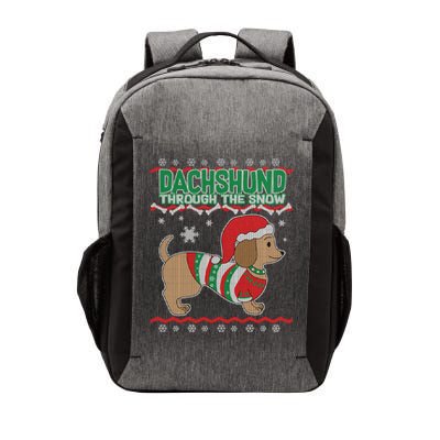 Dachshund Through The Snow Ugly Christmas Vector Backpack