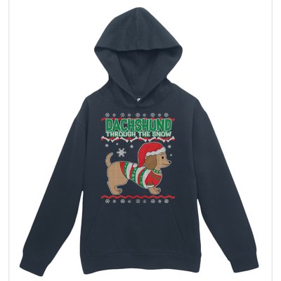 Dachshund Through The Snow Ugly Christmas Urban Pullover Hoodie