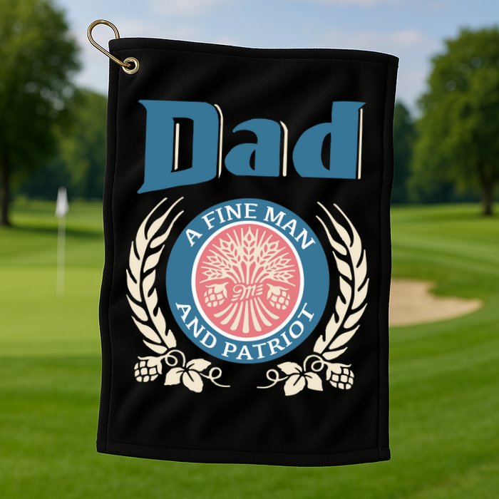 Dad A Fine Man And Patriot Golf Towel