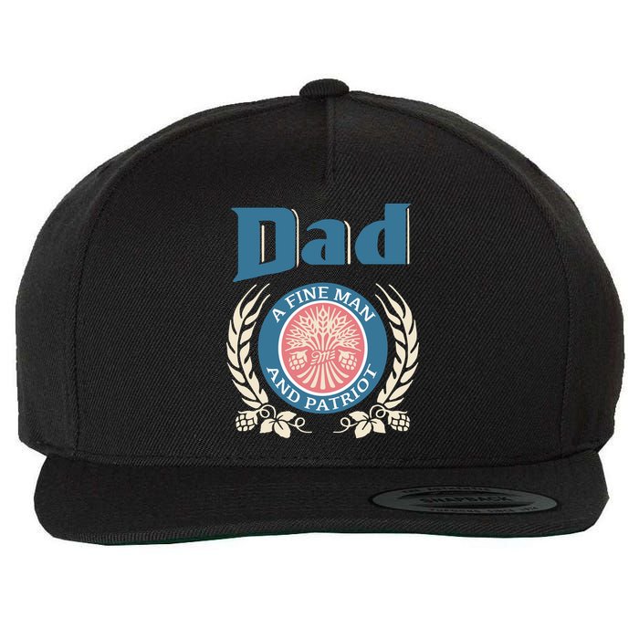 Dad A Fine Man And Patriot Wool Snapback Cap