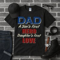 Dad A Son First Hero Daughters First Love Tall T-Shirt