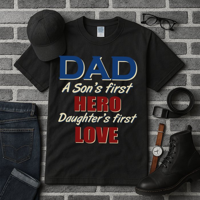 Dad A Son First Hero Daughters First Love Tall T-Shirt