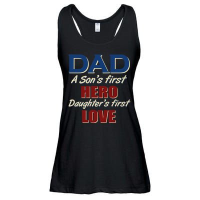 Dad A Son First Hero Daughters First Love Ladies Essential Flowy Tank