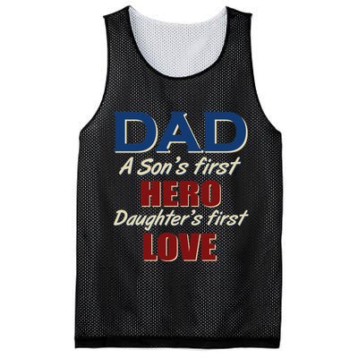 Dad A Son First Hero Daughters First Love Mesh Reversible Basketball Jersey Tank