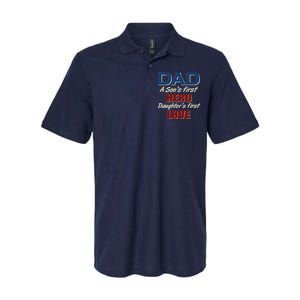 Dad A Son First Hero Daughters First Love Softstyle Adult Sport Polo