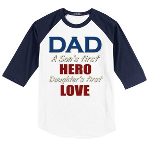 Dad A Son First Hero Daughters First Love Baseball Sleeve Shirt