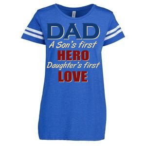 Dad A Son First Hero Daughters First Love Enza Ladies Jersey Football T-Shirt