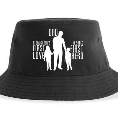 Dad A Son's First Hero Daughters First Love Sustainable Bucket Hat