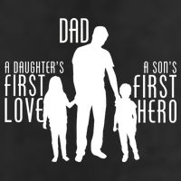 Dad A Son's First Hero Daughters First Love Trucker Hat