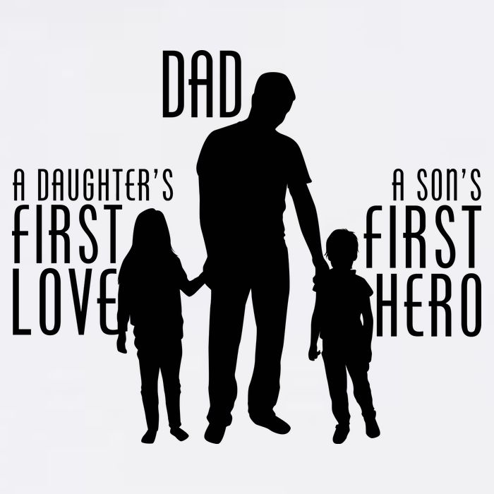Dad A Son's First Hero Daughters First Love Garment-Dyed Sweatshirt