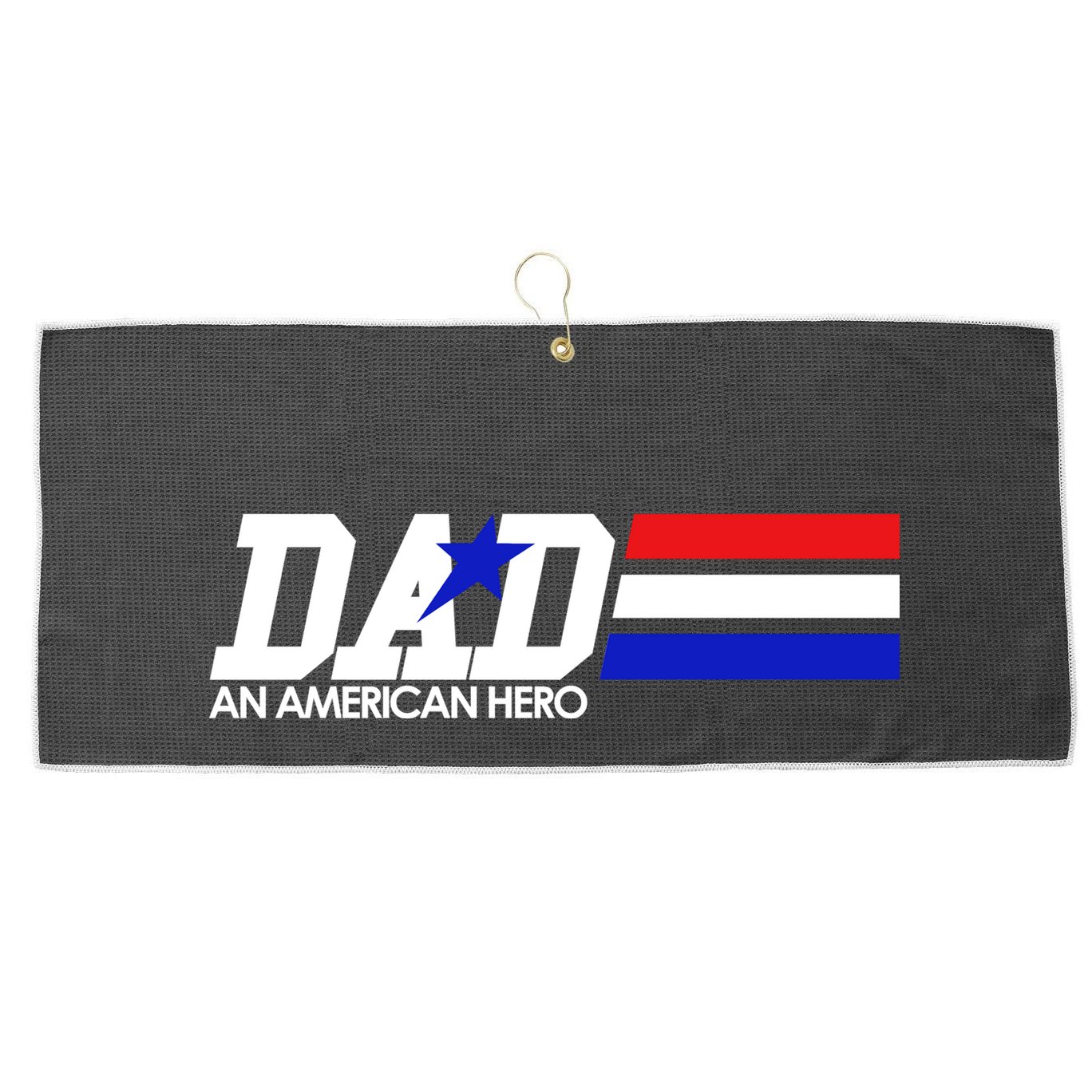 Dad An American Hero Large Microfiber Waffle Golf Towel