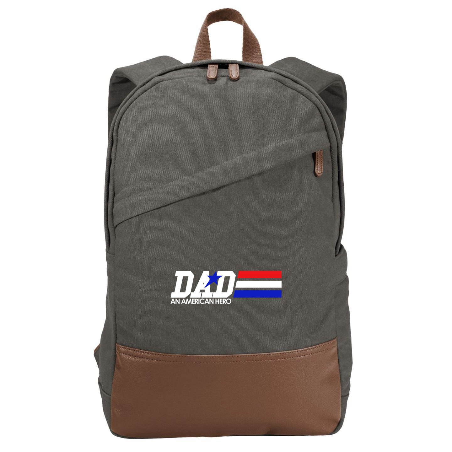 Dad An American Hero Cotton Canvas Backpack