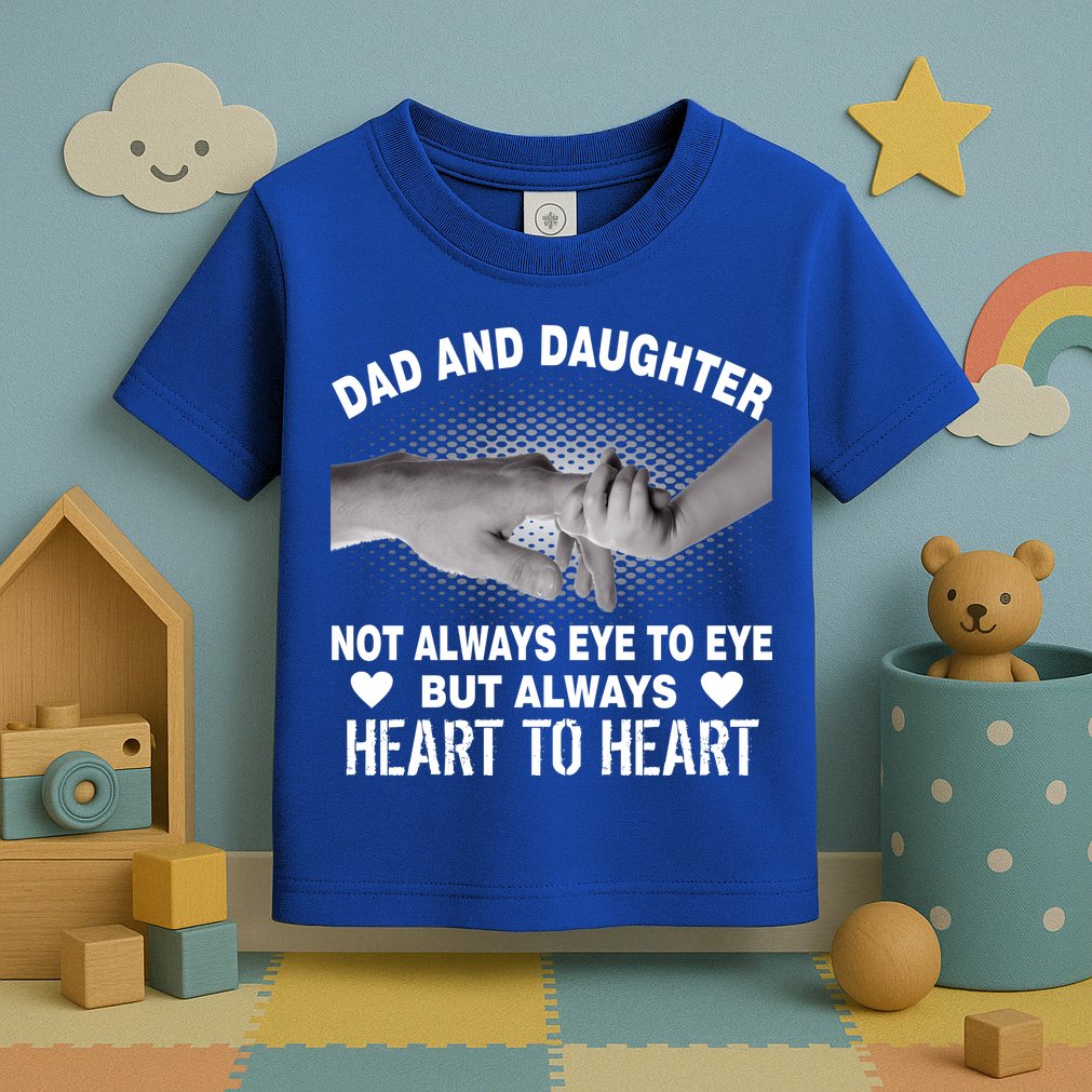 Dad And Daughter Always Heart To Heart Toddler T-Shirt