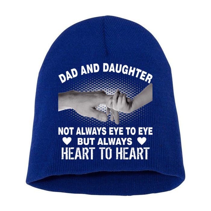 Dad And Daughter Always Heart To Heart Short Acrylic Beanie