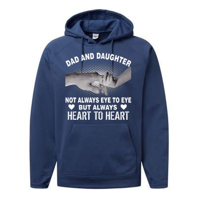 Dad And Daughter Always Heart To Heart Performance Fleece Hoodie