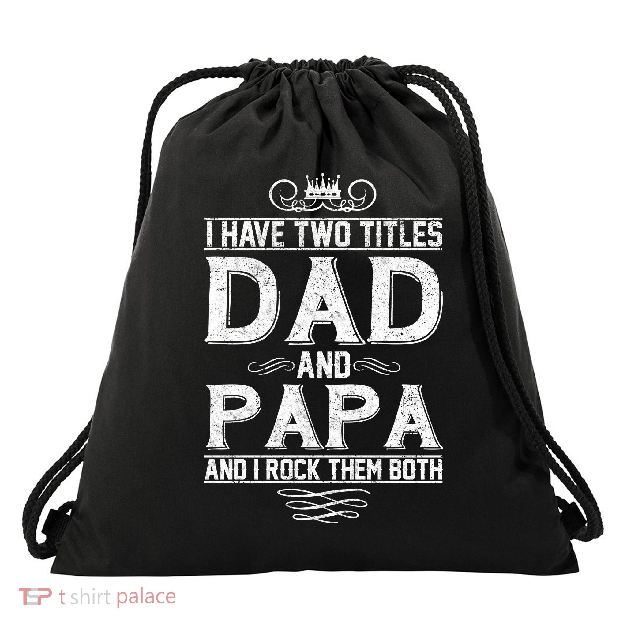 Dad And Papa Rock The Both Drawstring Bag