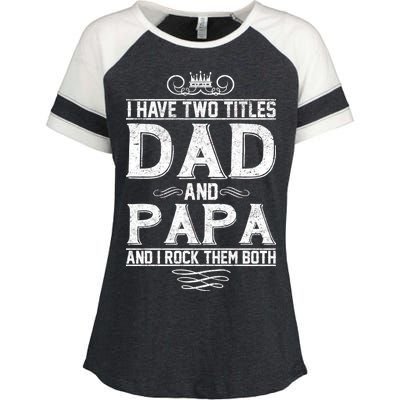 Dad And Papa Rock The Both Enza Ladies Jersey Colorblock Tee