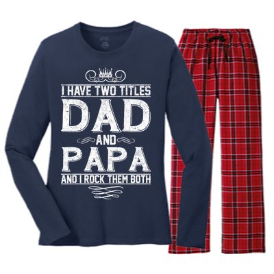 Dad And Papa Rock The Both Women's Long Sleeve Flannel Pajama Set 