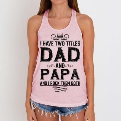 Dad And Papa Rock The Both Women's Knotted Racerback Tank