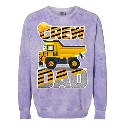 Dad Birthday Crew Construction Party Colorblast Crewneck Sweatshirt