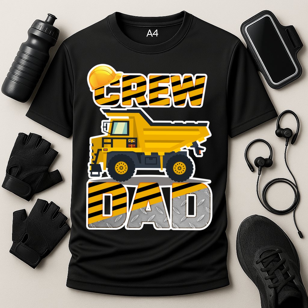 Dad Birthday Crew Construction Party Cooling Performance Crew T-Shirt