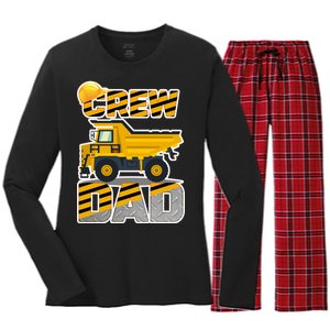 Dad Birthday Crew Construction Party Women's Long Sleeve Flannel Pajama Set 