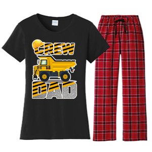 Dad Birthday Crew Construction Party Women's Flannel Pajama Set