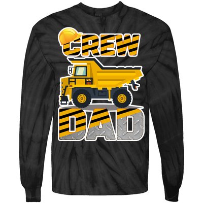 Dad Birthday Crew Construction Party Tie-Dye Long Sleeve Shirt