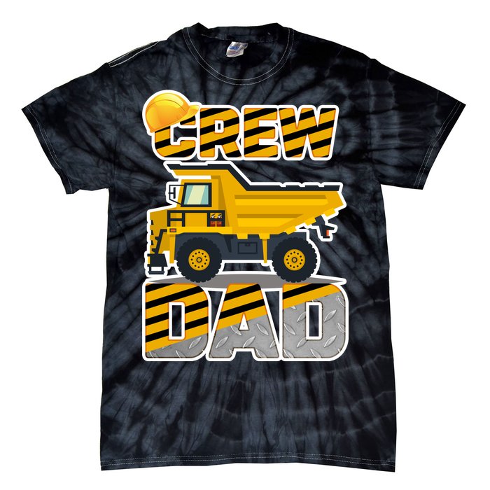 Dad Birthday Crew Construction Party Tie-Dye T-Shirt