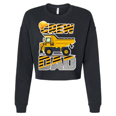 Dad Birthday Crew Construction Party Cropped Pullover Crew