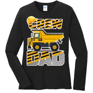 Dad Birthday Crew Construction Party Ladies Long Sleeve Shirt