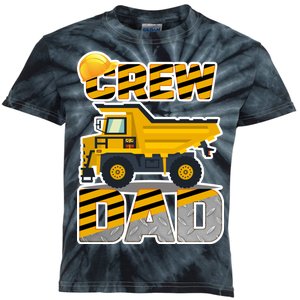 Dad Birthday Crew Construction Party Kids Tie-Dye T-Shirt