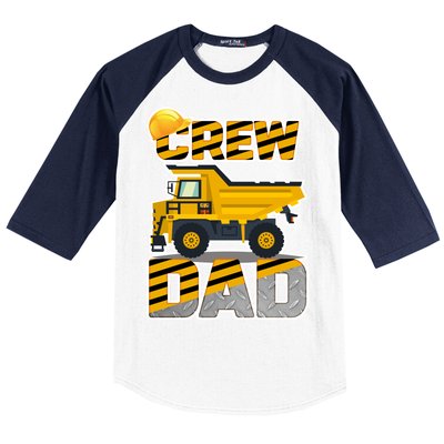 Dad Birthday Crew Construction Party Baseball Sleeve Shirt