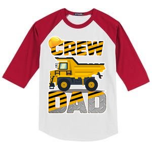 Dad Birthday Crew Construction Party Kids Colorblock Raglan Jersey