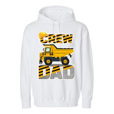 Dad Birthday Crew Construction Party Garment-Dyed Fleece Hoodie