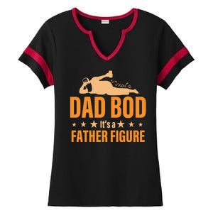 Dad Bod It's A Father Figure Funny  Ladies Halftime Notch Neck Tee