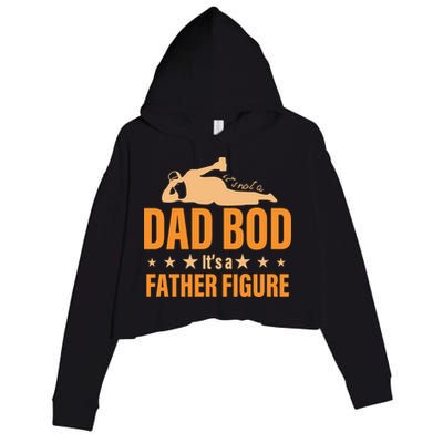 Dad Bod It's A Father Figure Funny  Crop Fleece Hoodie