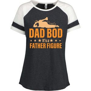 Dad Bod It's A Father Figure Funny  Enza Ladies Jersey Colorblock Tee