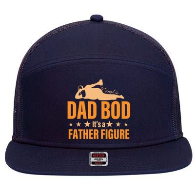 Dad Bod It's A Father Figure Funny  7 Panel Mesh Trucker Snapback Hat