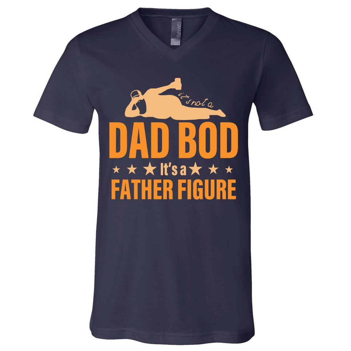 Dad Bod It's A Father Figure Funny  V-Neck T-Shirt