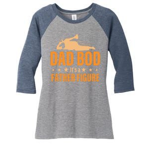 Dad Bod It's A Father Figure Funny  Women's Tri-Blend 3/4-Sleeve Raglan Shirt