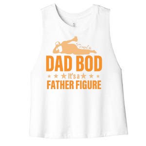 Dad Bod It's A Father Figure Funny  Women's Racerback Cropped Tank